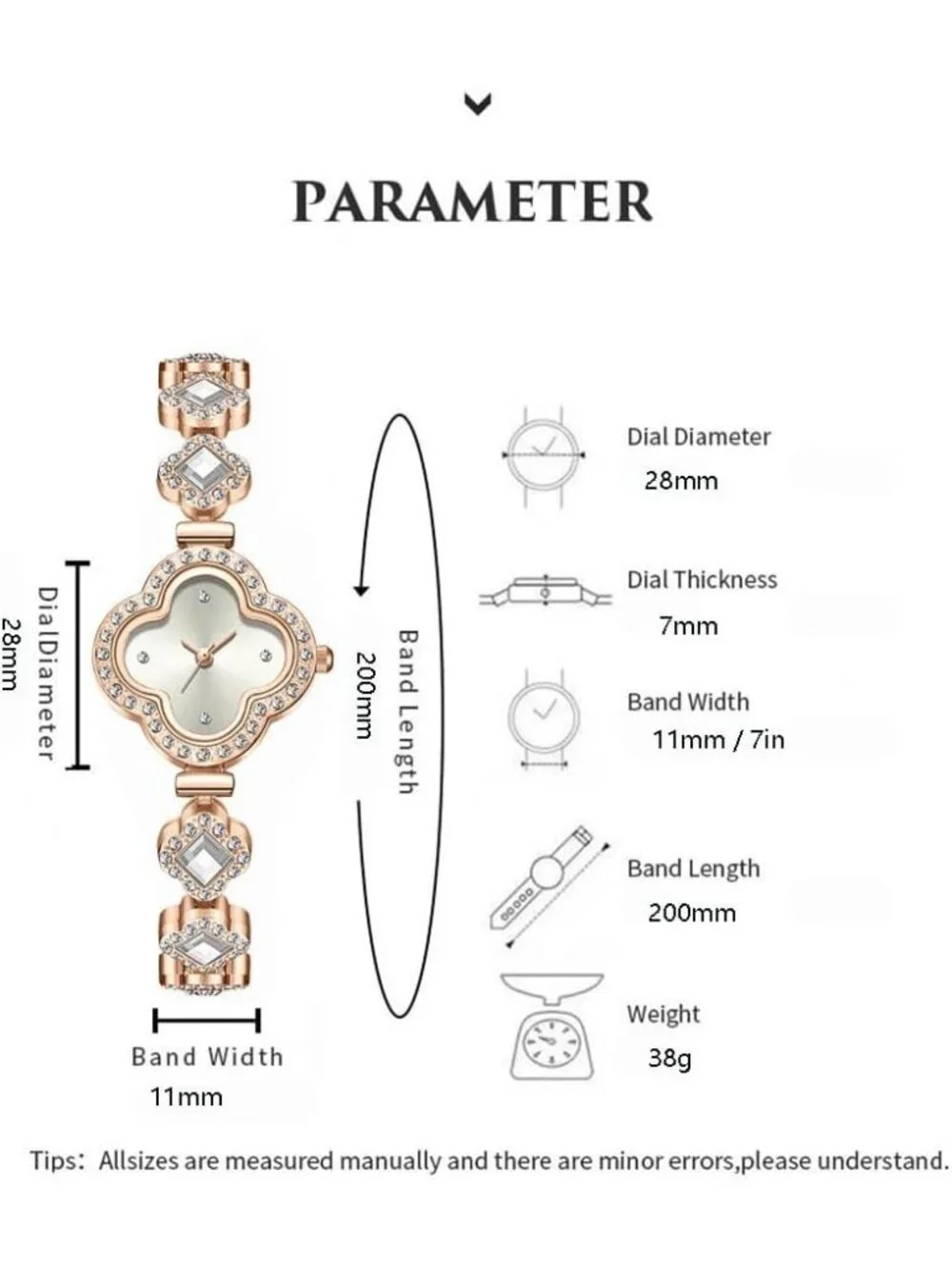 Women's White Diamond Bracelet Fashion Dress Quartz Luxury Elegant Wrist Watch